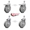Service Caster 6 Inch Gray Polyurethane Swivel 12mm Stem Caster Total Lock Brake SCC, 2PK SCC-TSTTL20S614-PPUB-M1215-2-S-2 - alternate 6